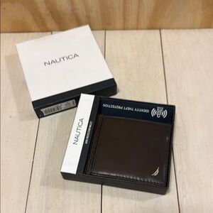 Nautica Brown Leather Data Protection Wallet